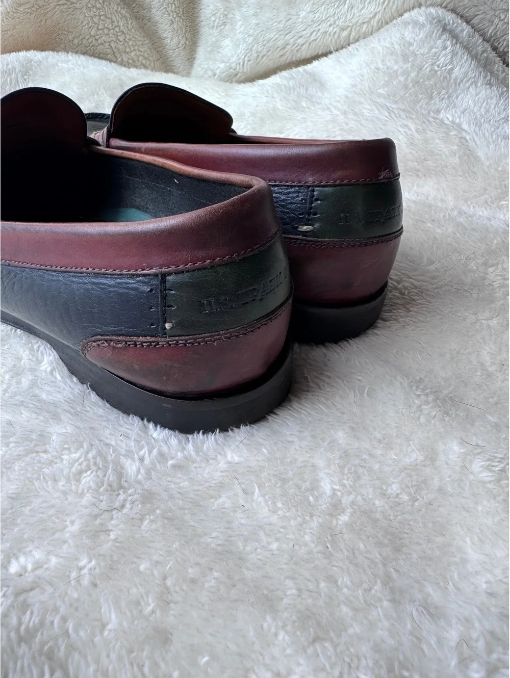 H.S. Trask men’s two-tone leather penny loafers, made in Brazil- Size 9.5